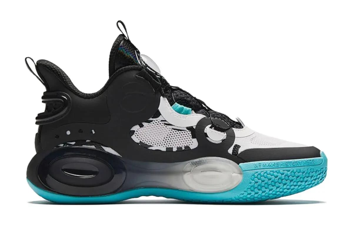 Big Kids Anta Kids Alien 3.0 Comfortable Cushioning Low-Top Kids Basketball Shoes White Blue Black 2
