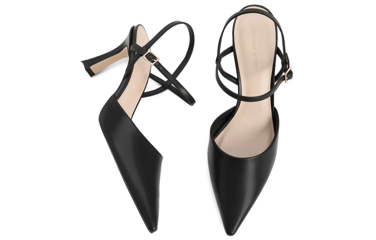 CHARLES&KEITH Small CK Strap Qadın Sandalet 8sm Nude/Qara 7