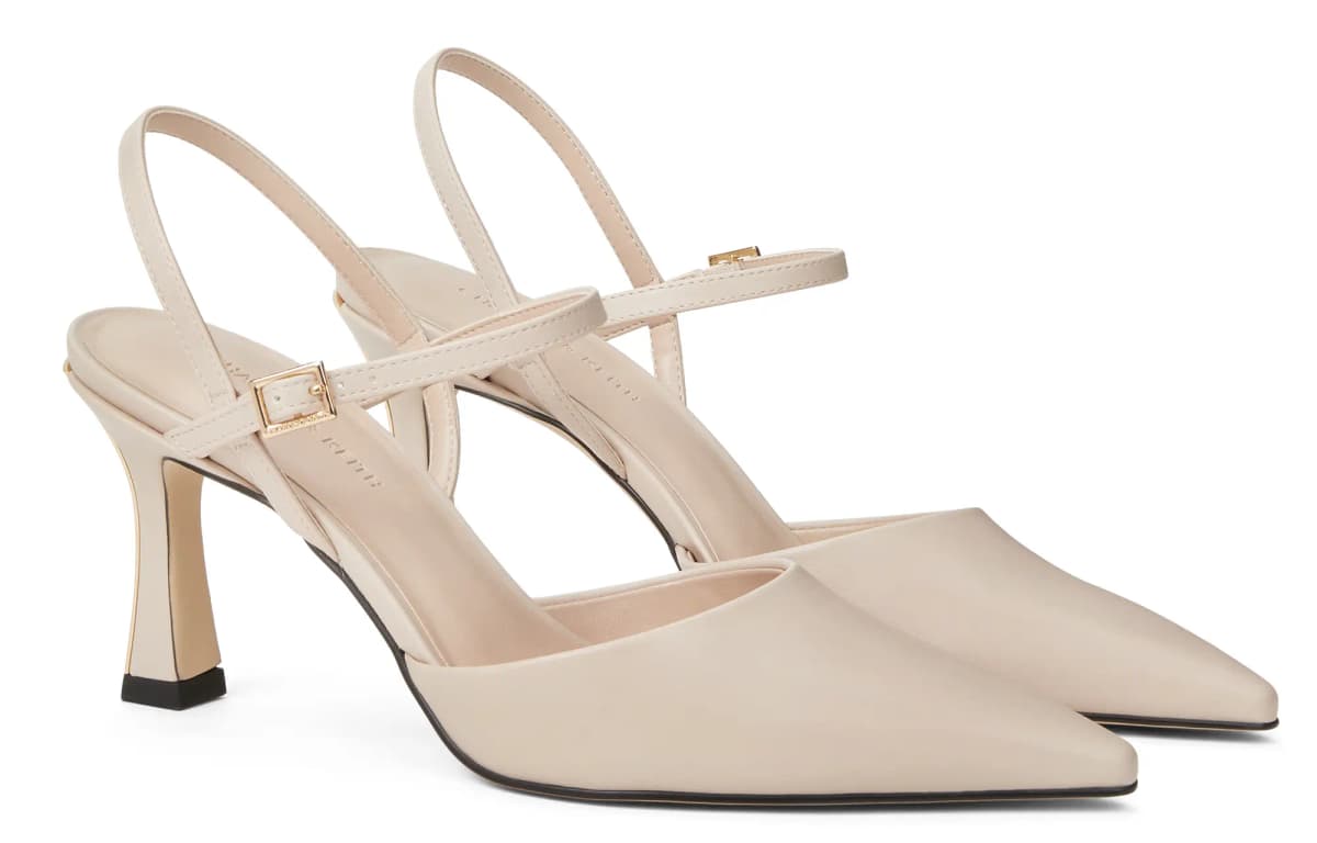 CHARLES&KEITH Small CK Strap Qadın Sandalet 8sm Nude/Qara 2