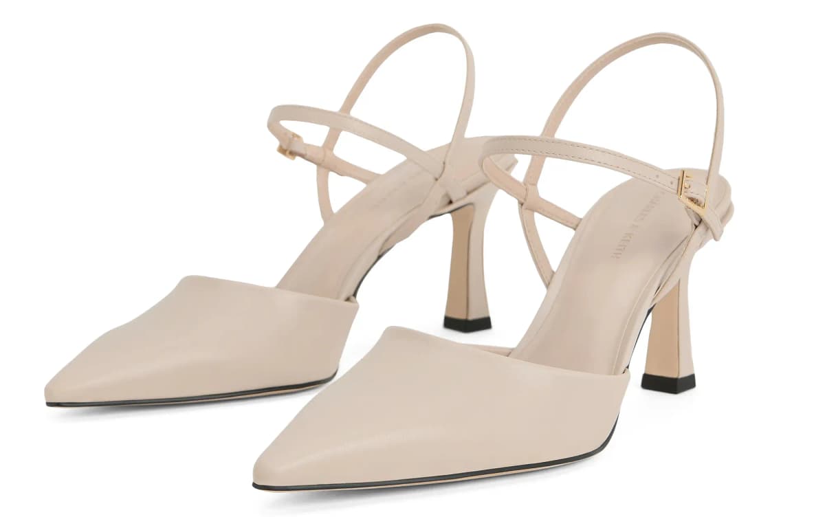 CHARLES&KEITH Small CK Strap Qadın Sandalet 8sm Nude/Qara 3