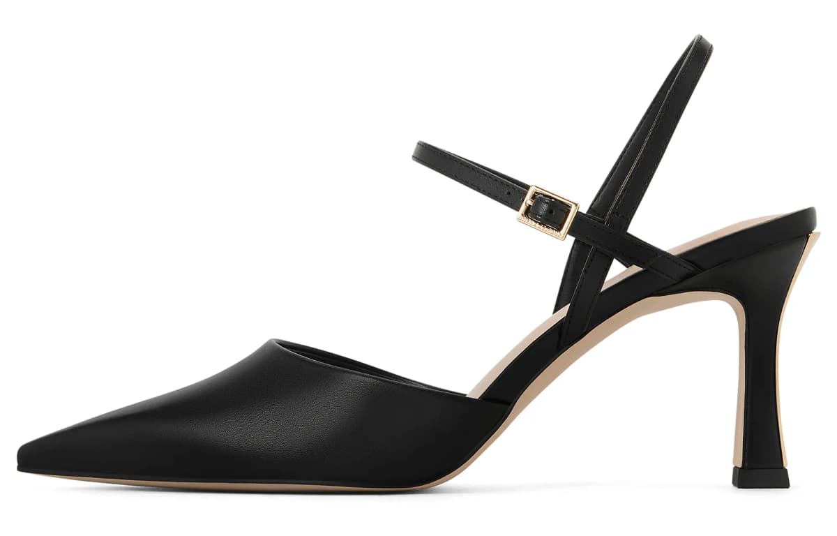 CHARLES&KEITH Small CK Strap Qadın Sandalet 8sm Nude/Qara 5