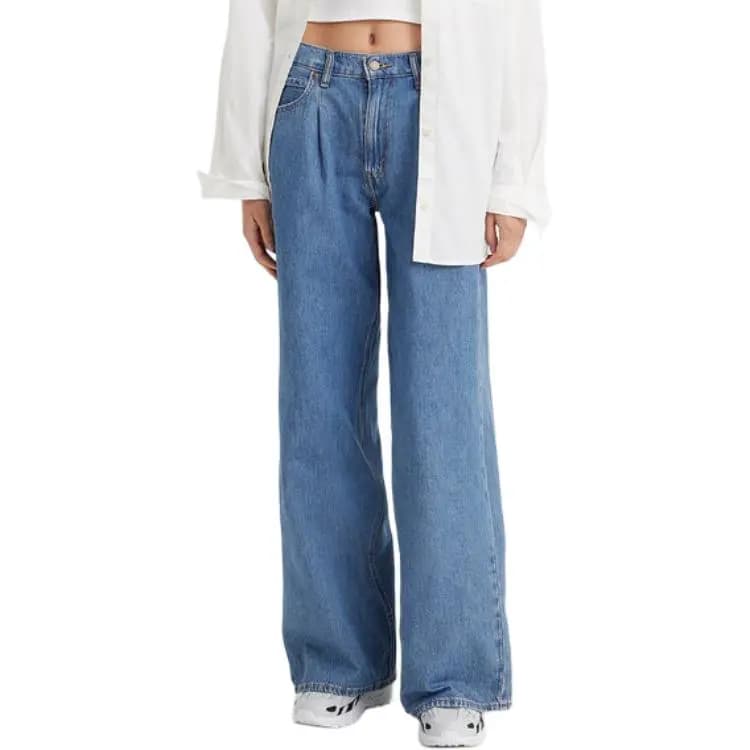 Levi’s Baggy Dad Wide Leg Qadın Cins Şalvar Mavi 4
