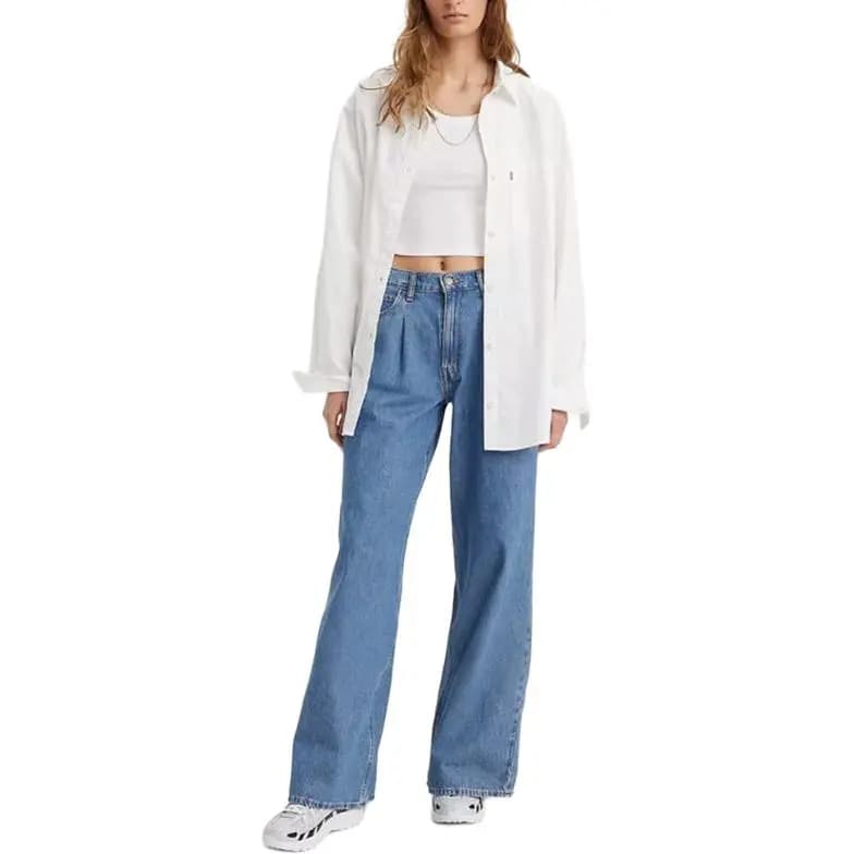 Levi’s Baggy Dad Wide Leg Qadın Cins Şalvar Mavi 3