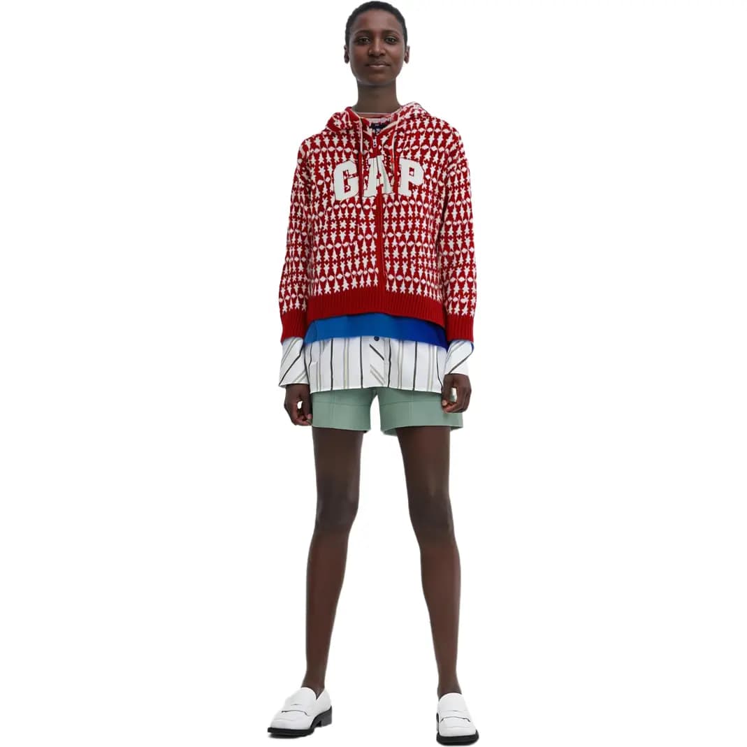 GAP x 8ON8 Collaboration Letter Hooded Zip Long Sleeve Knitwear Women's 2