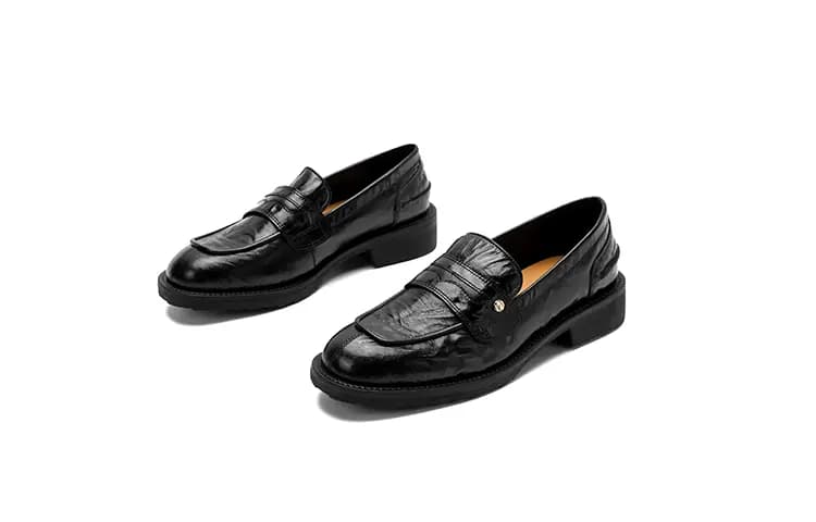 ELLE Lambskin Vintage Versatile Simple Loafers Women's 2