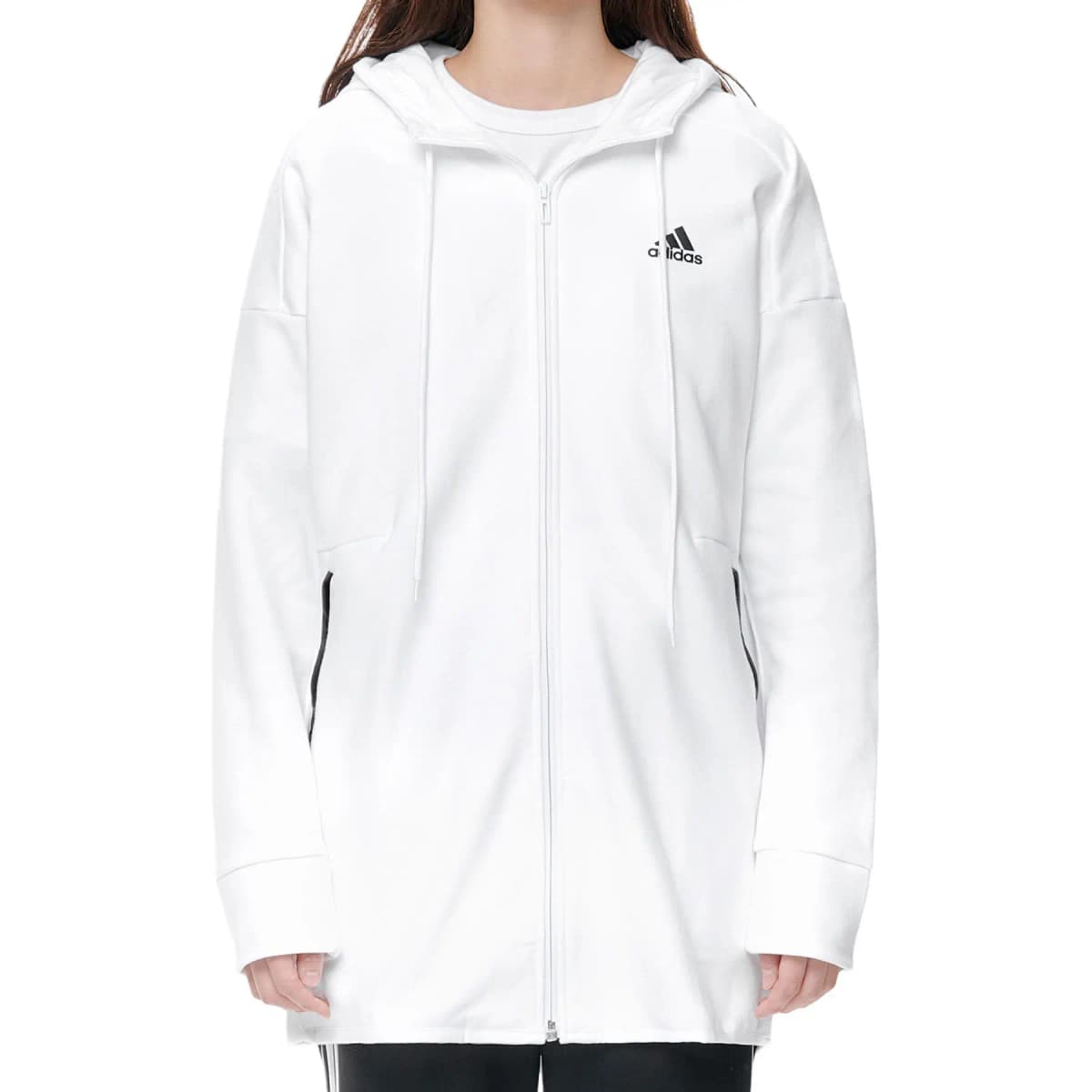 adidas Qadın Kapüşonlu Sweatshirt Ağ 3