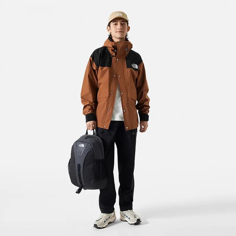 THE NORTH FACE Unisex 1986 Series Color-Block Hooded Single-Layer Shell Hiking Waterproof Windproof Breathable Quick-Dry Jacket Brown 2
