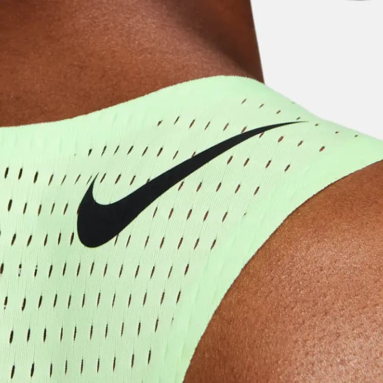 Nike Dri-FIT ADV AeroSwift Solid Logo Badge Running Breathable Moisture-Wicking Round Neck Sleeveless Tank Top Men's Steam Green 5