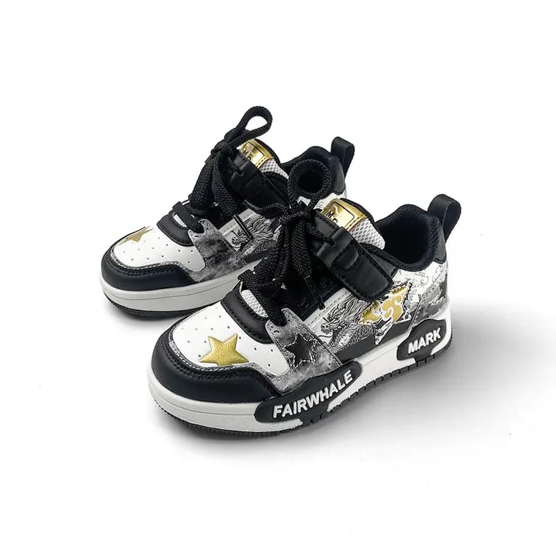 FAIRWHALE Wear-Resistant Low-Top Skateboard Shoes Kids' 22