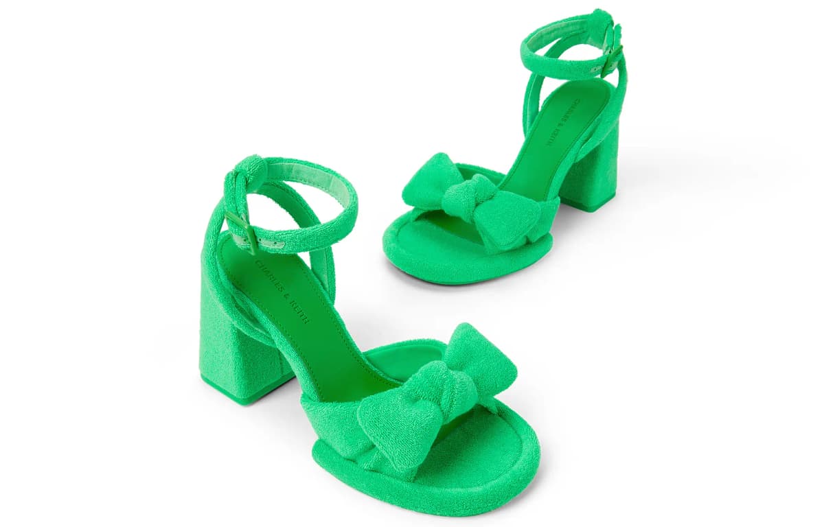 CHARLES&KEITH Small Ck Qadın Səndəli 9.5sm Çəhrayı/Qara/Yaşıl 13