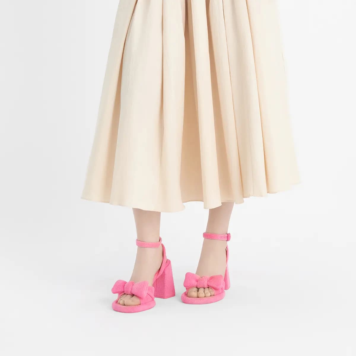 CHARLES&KEITH Small Ck Qadın Səndəli 9.5sm Çəhrayı/Qara/Yaşıl 5