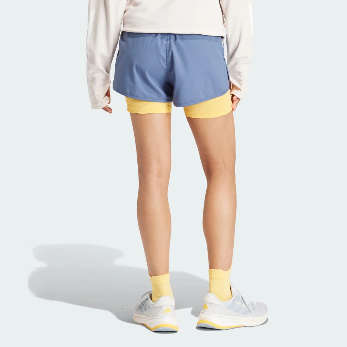 adidas OWN THE RUN 2-IN-1 SHORTS Three-Stripe Color Block Running 2-in-1 Shorts Women's Ink Blue 3
