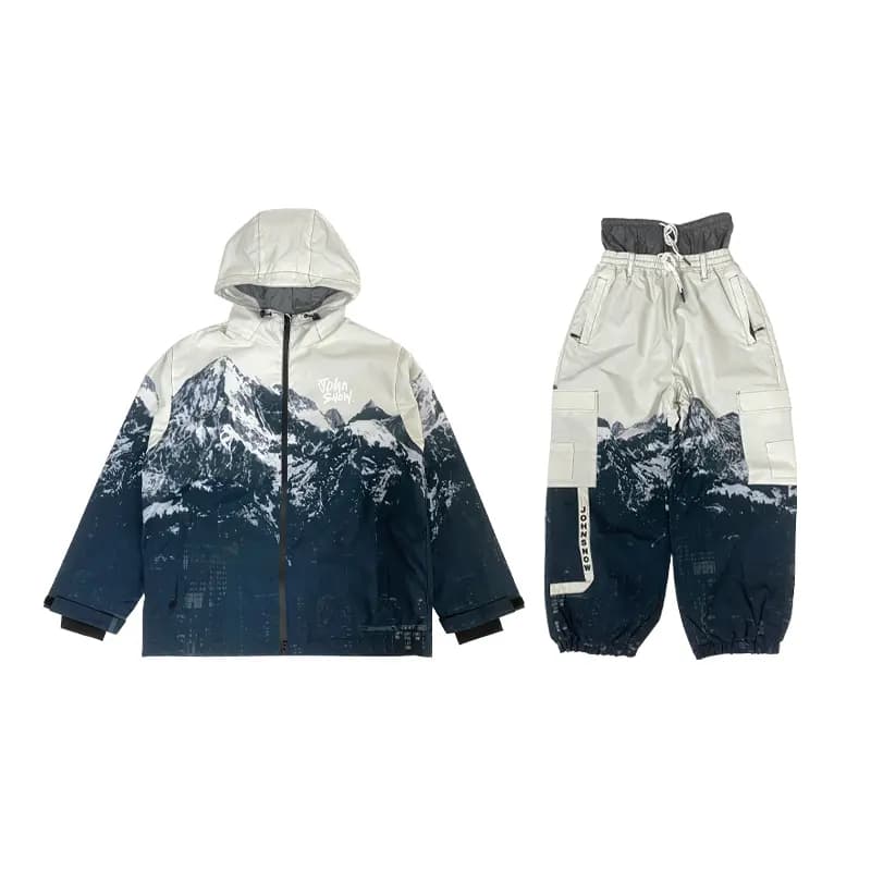 JOHN SNOW Ski Tops Unisex Mountain Walking Printed Ski Suit Set