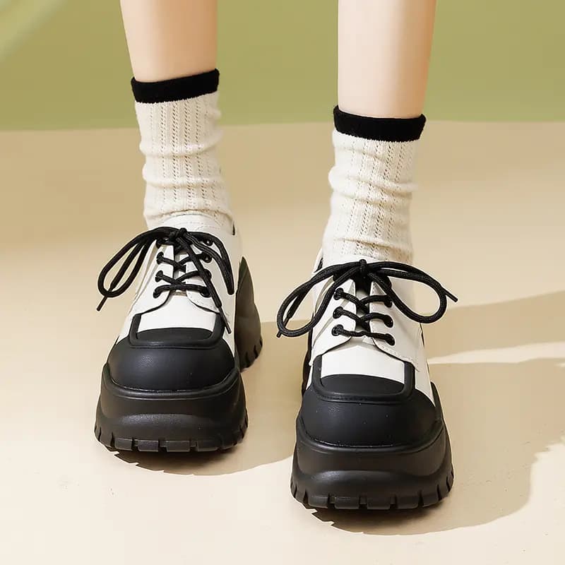 AGSDON Loafer Qadın Qara/Bej 11