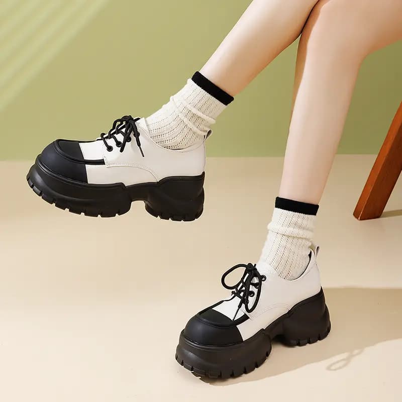 AGSDON Loafer Qadın Qara/Bej 12