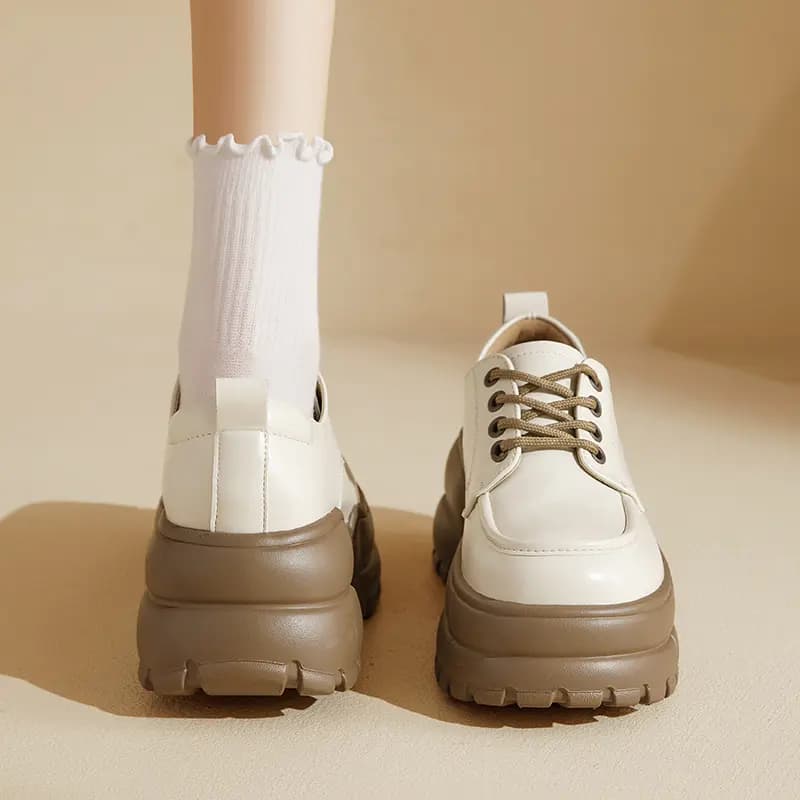 AGSDON Loafer Qadın Qara/Bej 4