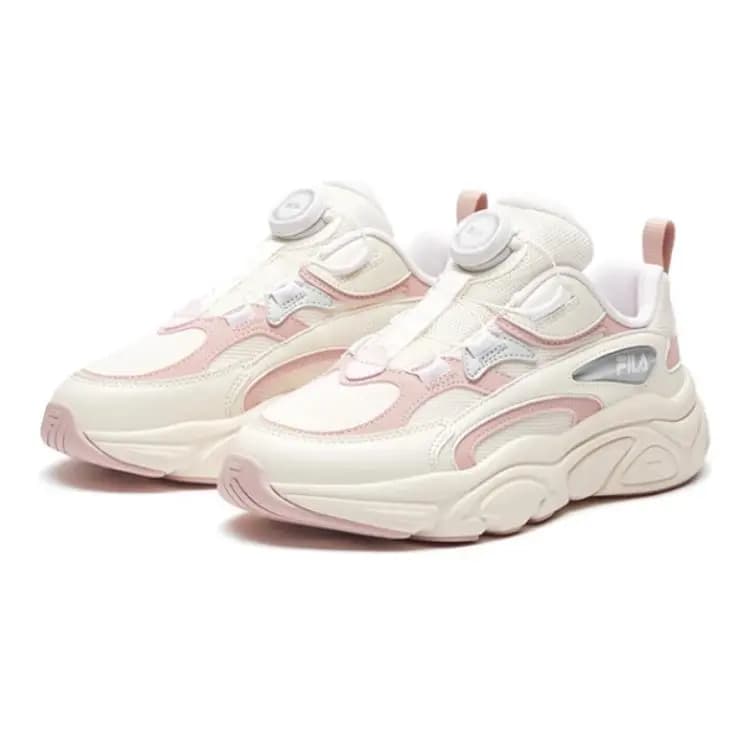 FILA KIDS Anti-Slip Wear-Resistant Low-Top Kids' Running Shoes White Pink Teenagers 3