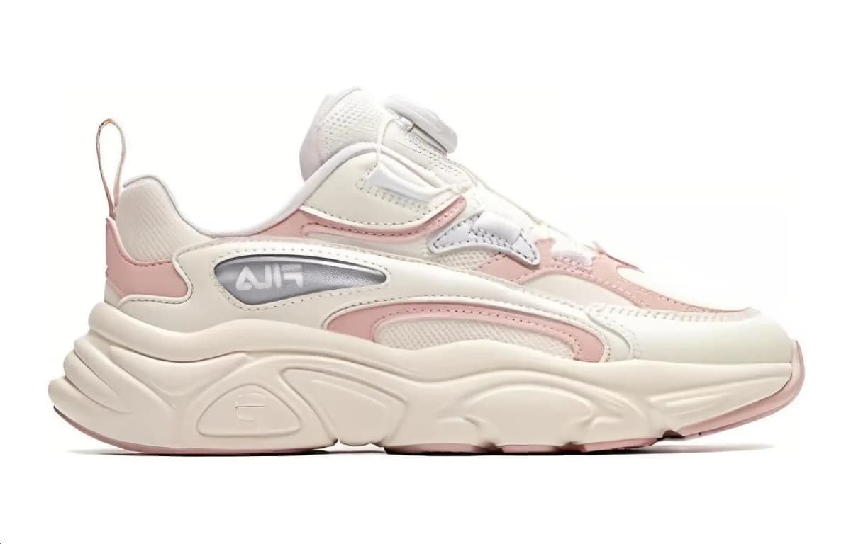 FILA KIDS Anti-Slip Wear-Resistant Low-Top Kids' Running Shoes White Pink Teenagers 2