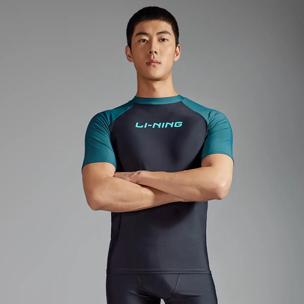 LiNing Kişi Üzgüçülük Kostyumu Yaşıl/Qara 5