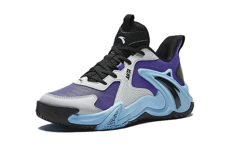 Antakids Airspace Low-Top Uşaq Basketbol Ayaqqabısı Ağ/Bənövşəyi/Qara 2