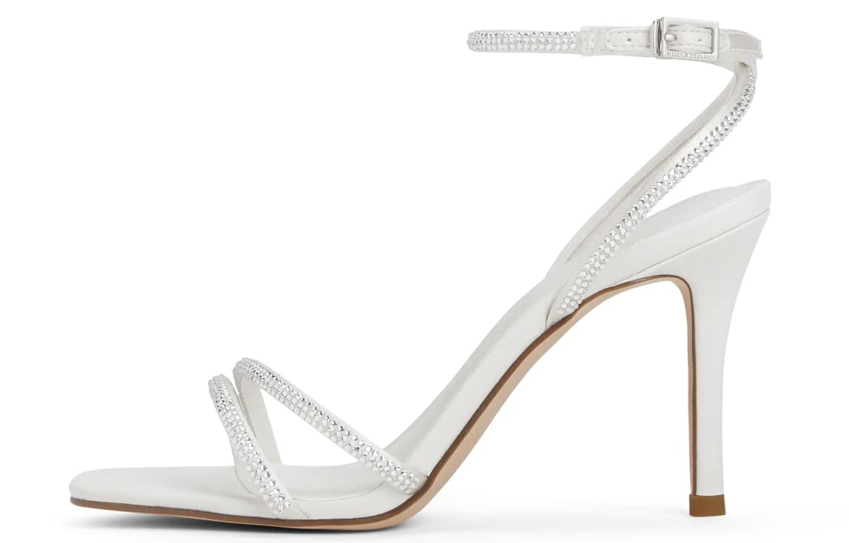 CHARLES&KEITH Qadın Hündürdaban Sandal Qara/Ağ 6