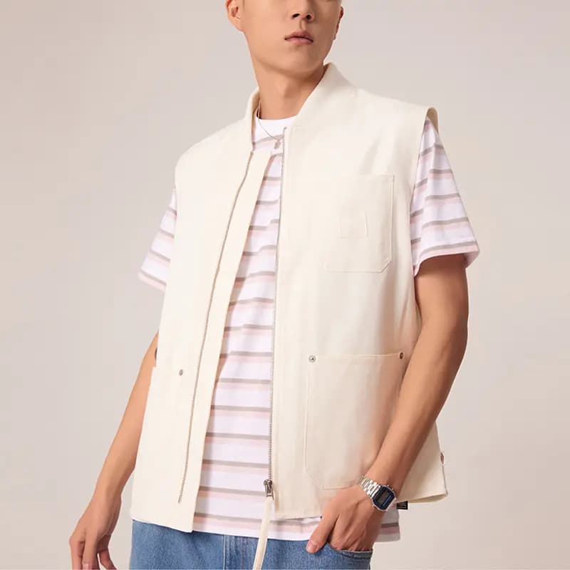 Dickies Ribbed Collar Casual Workwear Vest Men's 2
