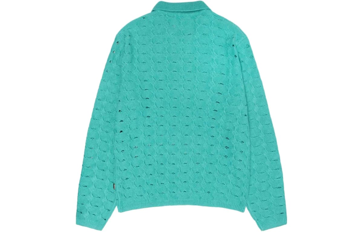 Stussy SS24 OPEN KNIT COLLARED SWEATER Knitwear Men's 7