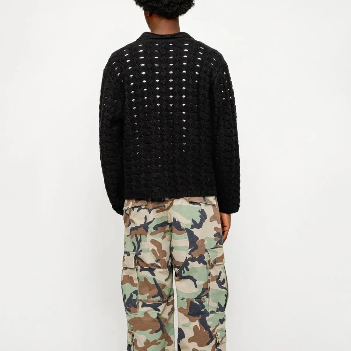 Stussy SS24 OPEN KNIT COLLARED SWEATER Knitwear Men's 14