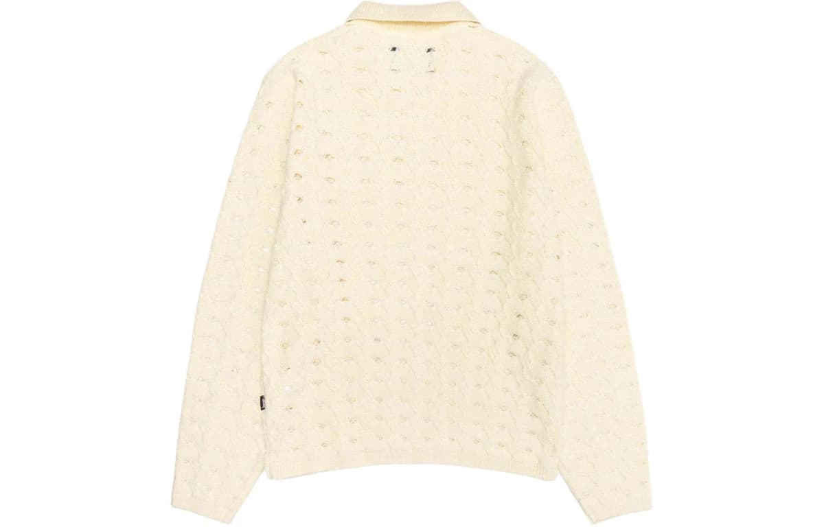 Stussy SS24 OPEN KNIT COLLARED SWEATER Knitwear Men's 2