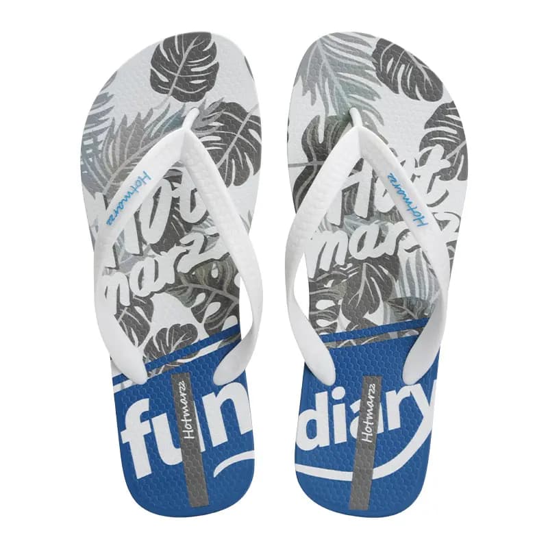 HOTMARZZ Chinese Trend Print Fashion Breathable Comfortable Beach Flat Anti-Slip Travel Lightweight Wear-Resistant Flip Flops Men's 10