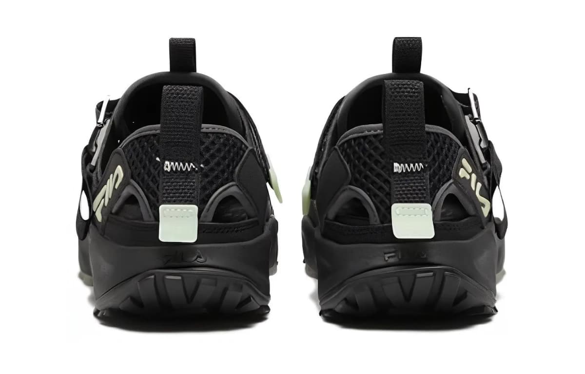 FILA KIDS Anti Slip Wear Resistant Children's Sandals Black Green Teenagers 4