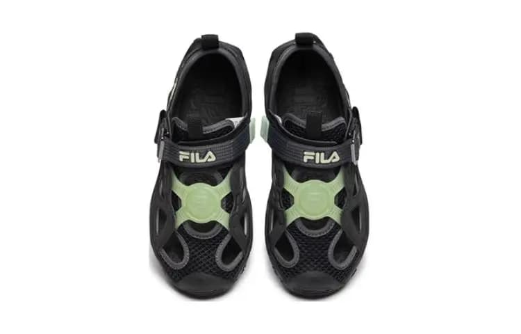 FILA KIDS Anti Slip Wear Resistant Children's Sandals Black Green Teenagers 3