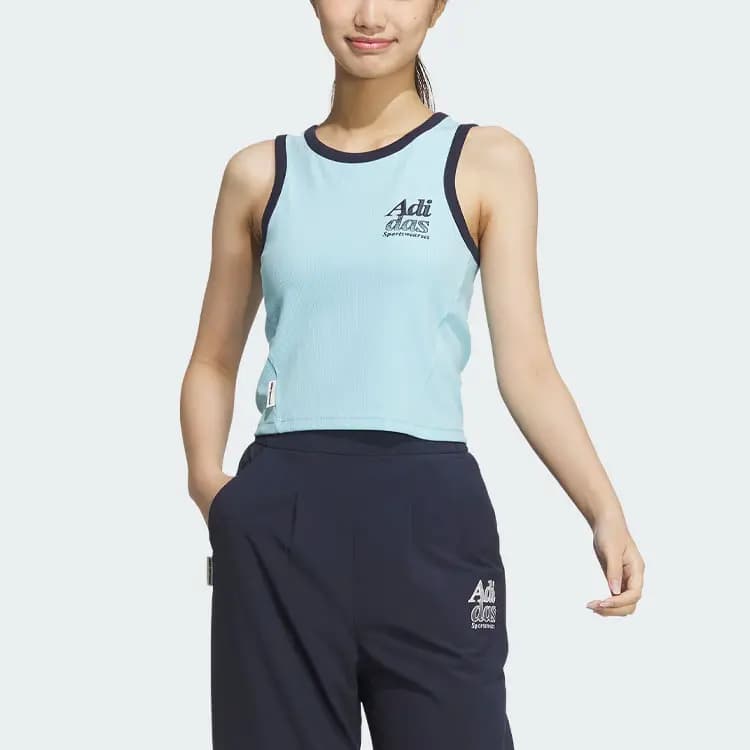 Adidas Logo Tank Top Sport Vests Women's Blessing Blue 2