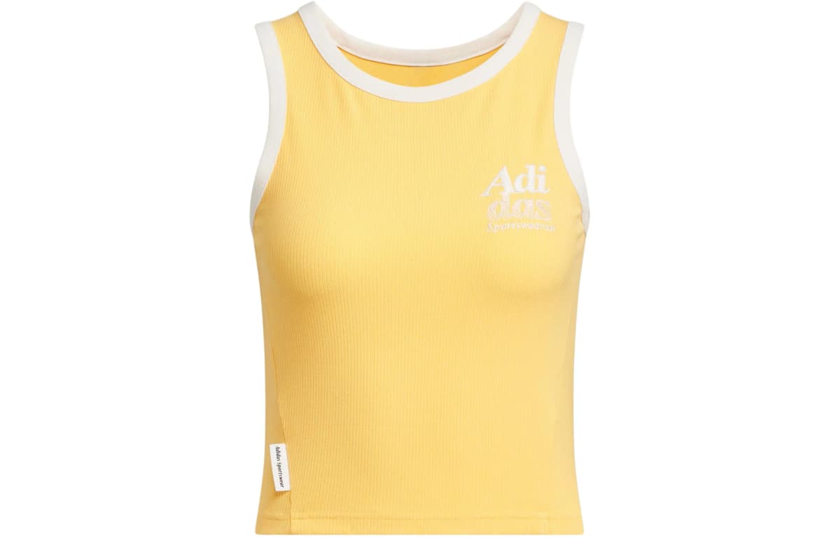Adidas Logo Tank Top Sport Vests Women's Apricot Yellow
