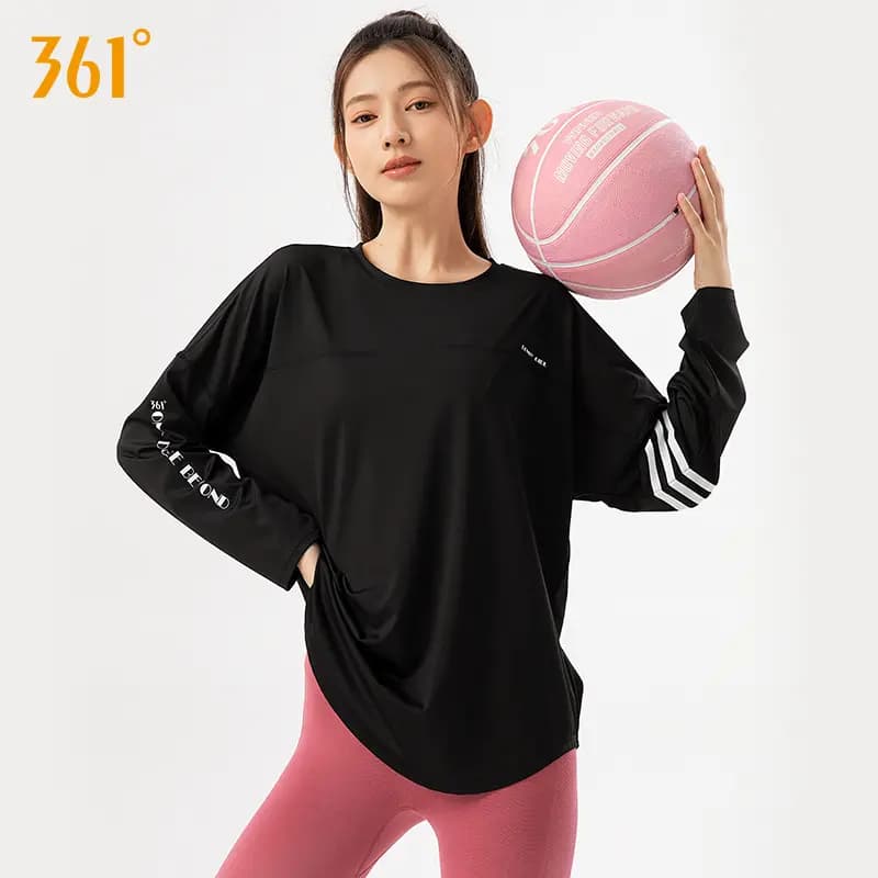 361° City Park Series Solid Color Long Sleeve Pullover Fitness Top Women's 2