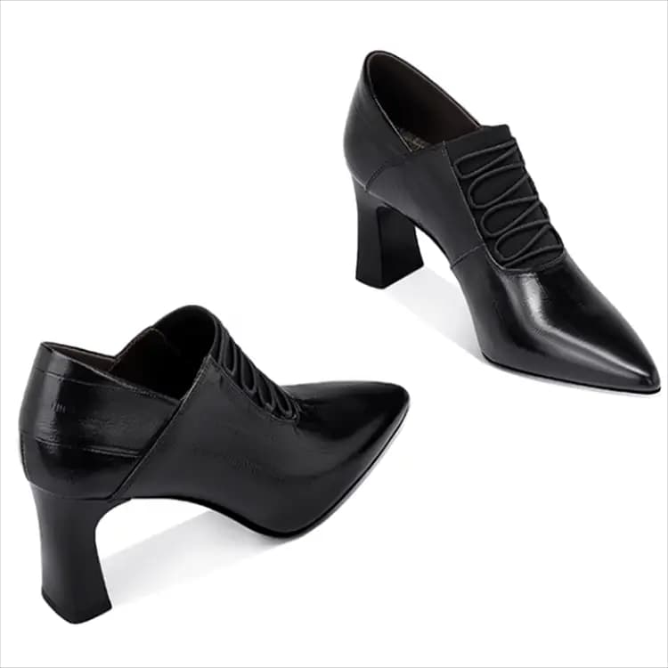 JESSICA SOPHIA Chunky Heel High Heels 6.5cm Women's 4