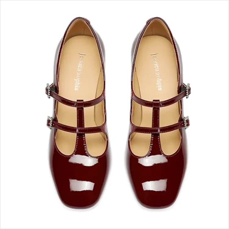 JESSICA SOPHIA Chunky Heel Mary Jane Shoes 5.5cm Women's 5