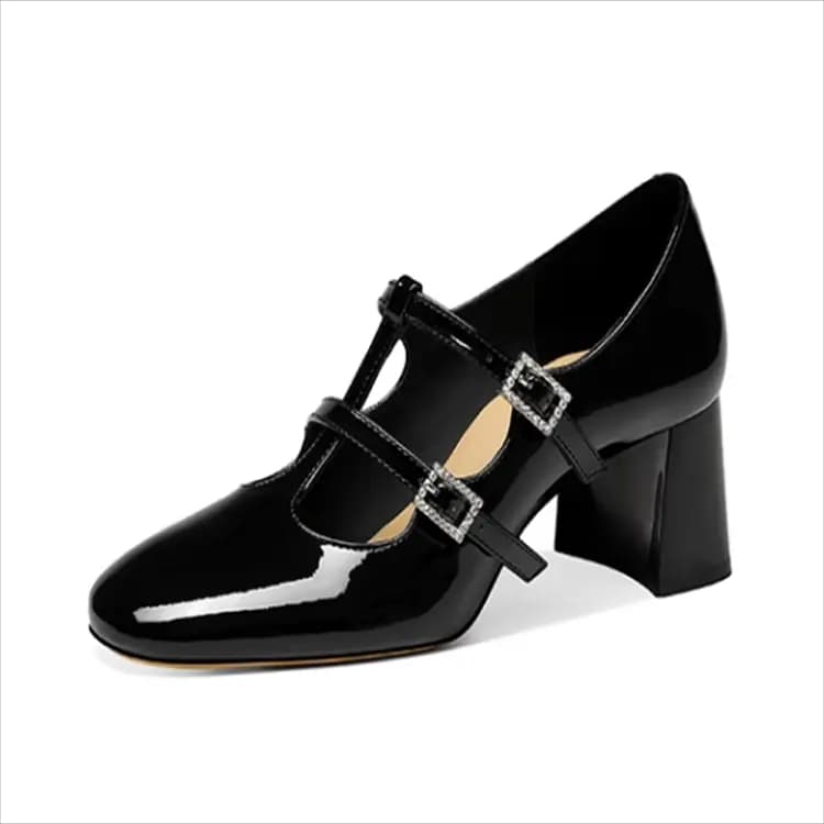 JESSICA SOPHIA Chunky Heel Mary Jane Shoes 5.5cm Women's 6