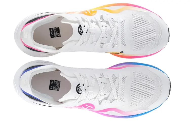 BMAI Carbon FLY Running Shoes Men Low Top White/Blue/Pink 4