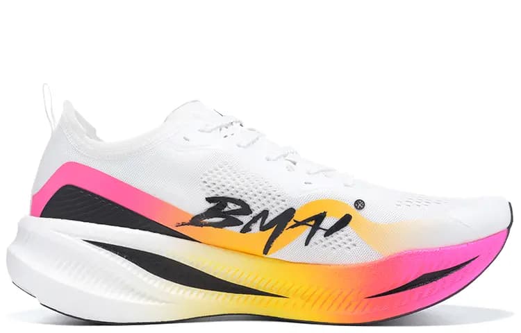 BMAI Carbon FLY Running Shoes Men Low Top White/Blue/Pink 2
