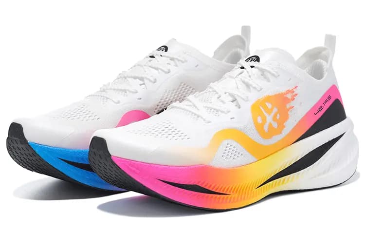 BMAI Carbon FLY Running Shoes Men Low Top White/Blue/Pink 3