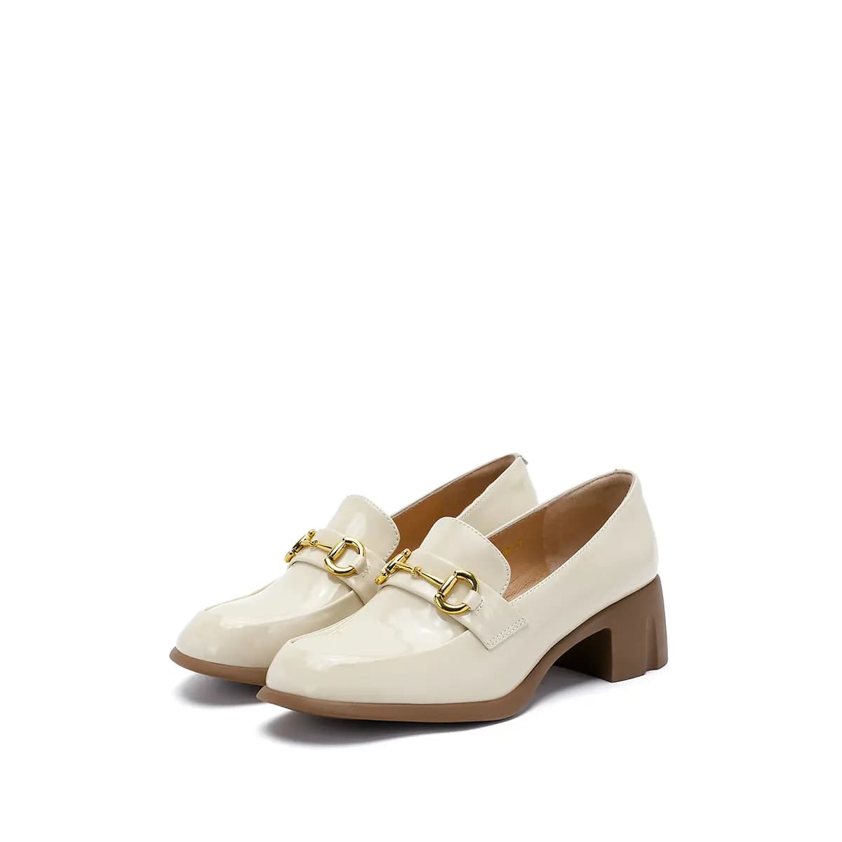 ELLE Synthetic Leather Retro British Lightweight Classic Loafers 4.5cm Women's 2