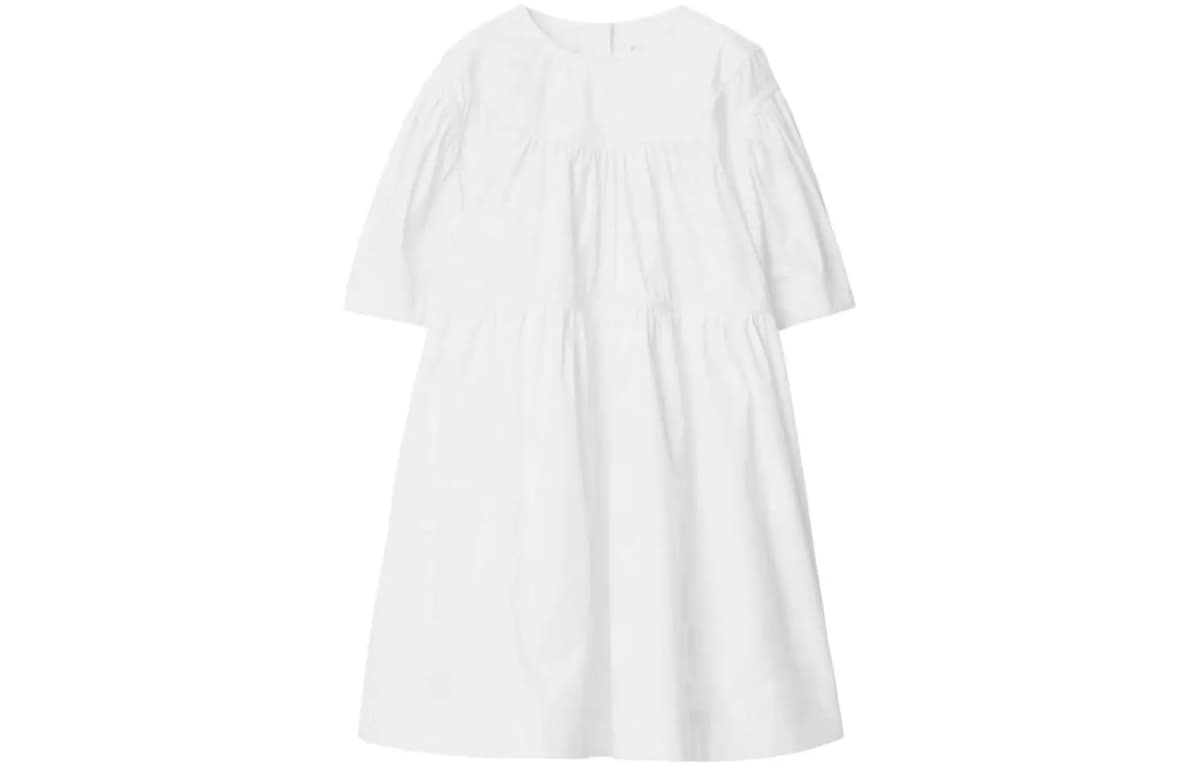 Burberry SS24 Uşaq Donu Ağ