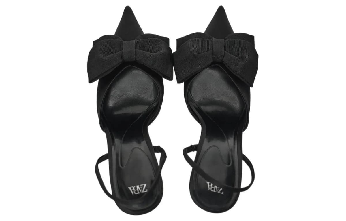 ZARA 10 sm Hündürdaban Ayaqqabı Qadın Qara 4