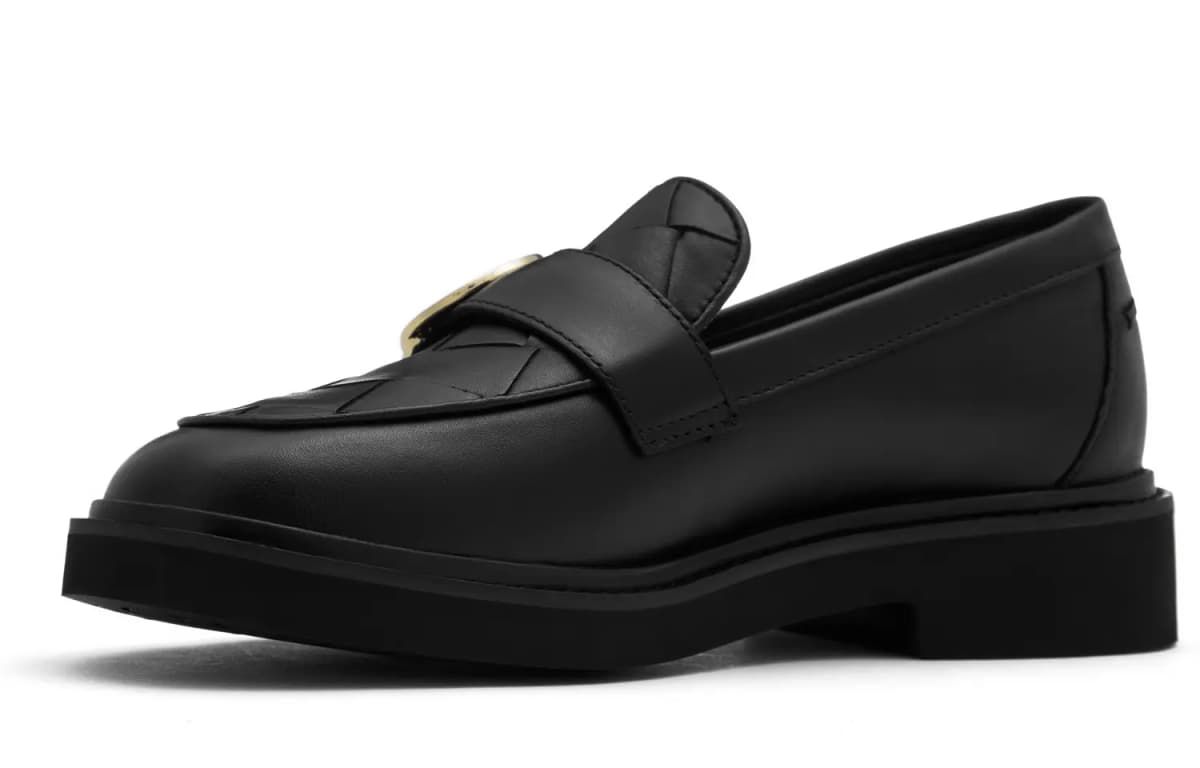 Clarks Women's Calfskin Comfortable Vintage Classic Versatile Loafers Black 2