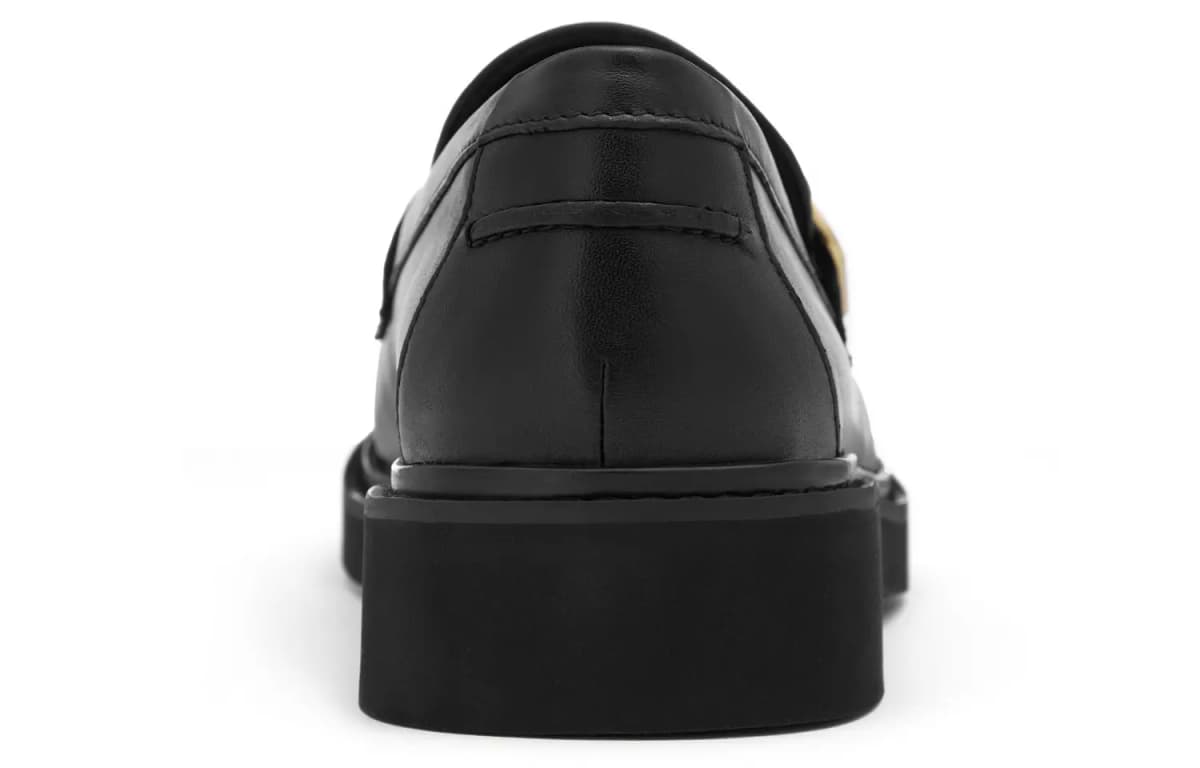 Clarks Women's Calfskin Comfortable Vintage Classic Versatile Loafers Black 3