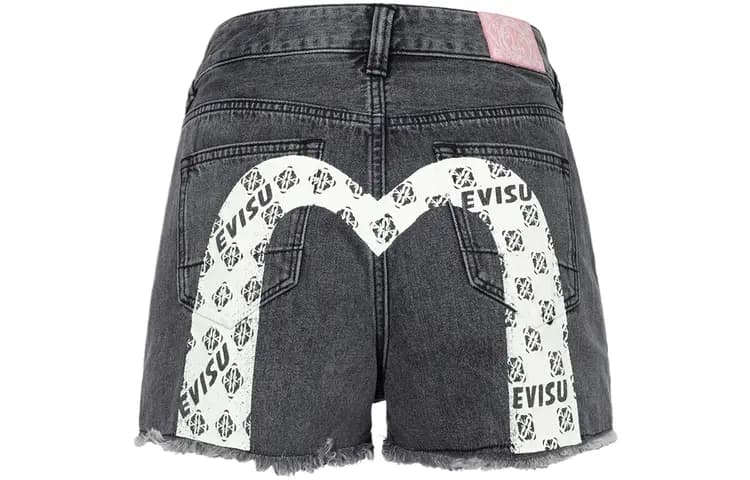 EVISU Qadın Denim Şortu Qara