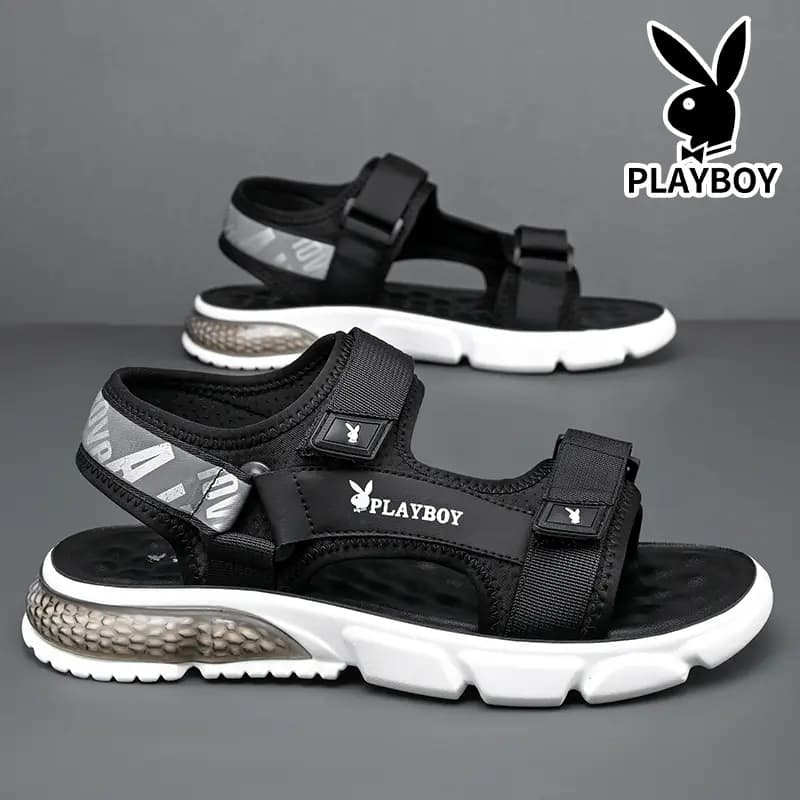 Playboy Kişi Çimərlik Sandalları Qara 18