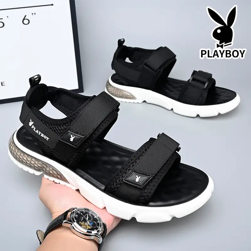 Playboy Kişi Çimərlik Sandalları Qara 26