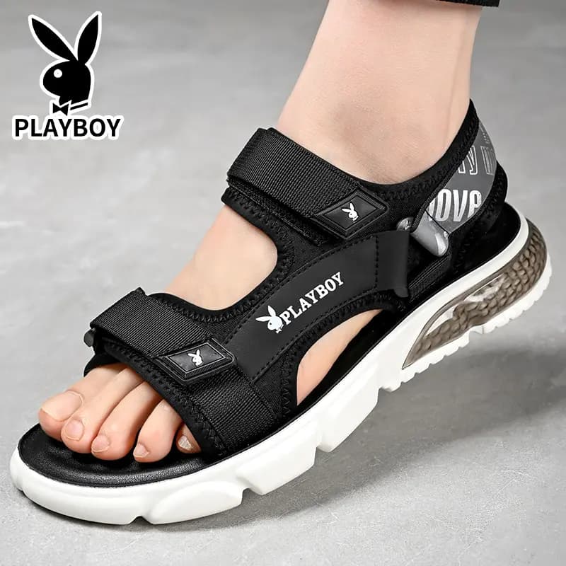 Playboy Kişi Çimərlik Sandalları Qara 20